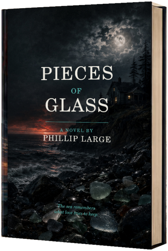 Dimensional edition of Pieces of Glass, a novel by Phillip Large