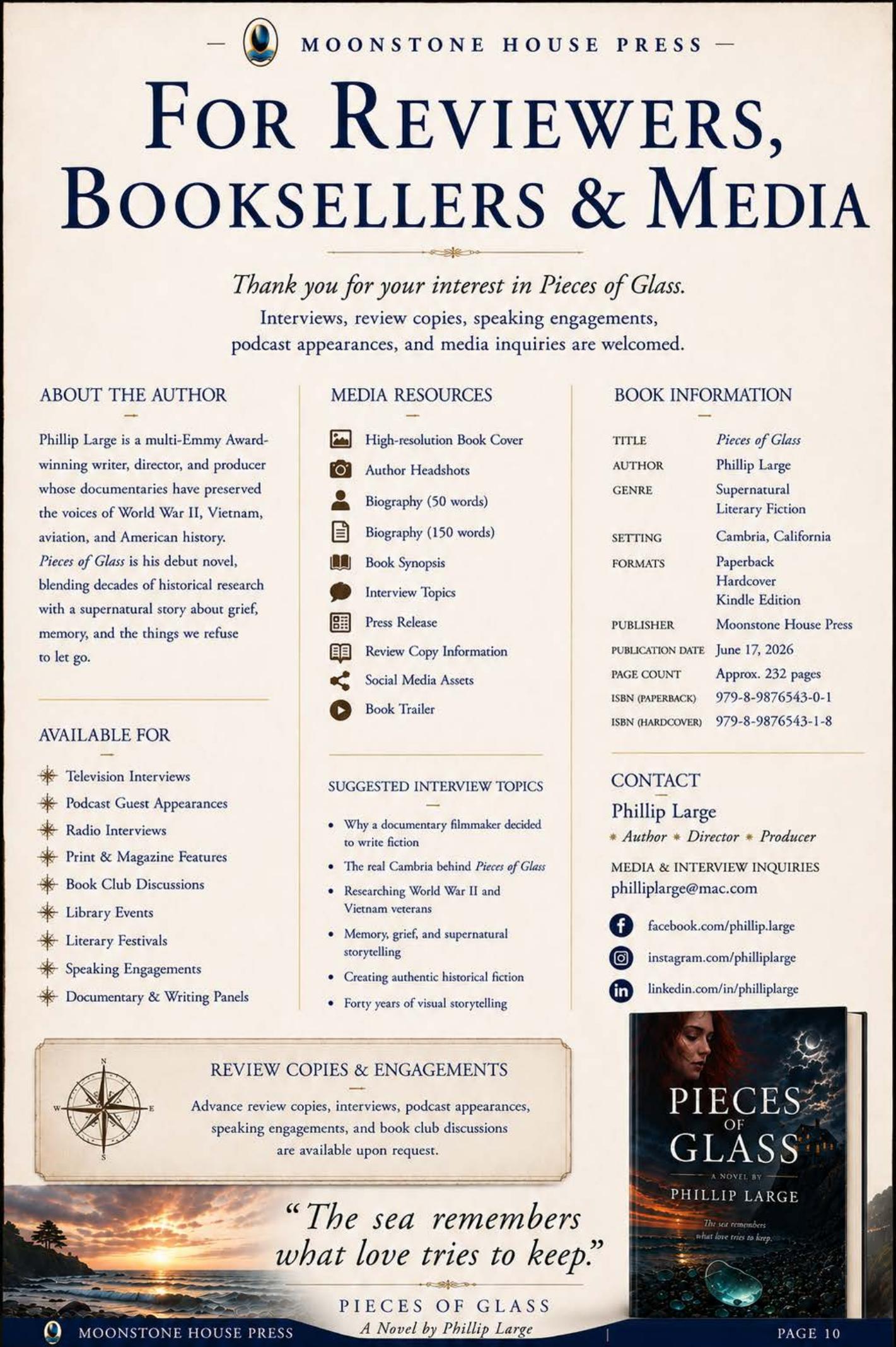 Pieces of Glass media kit page